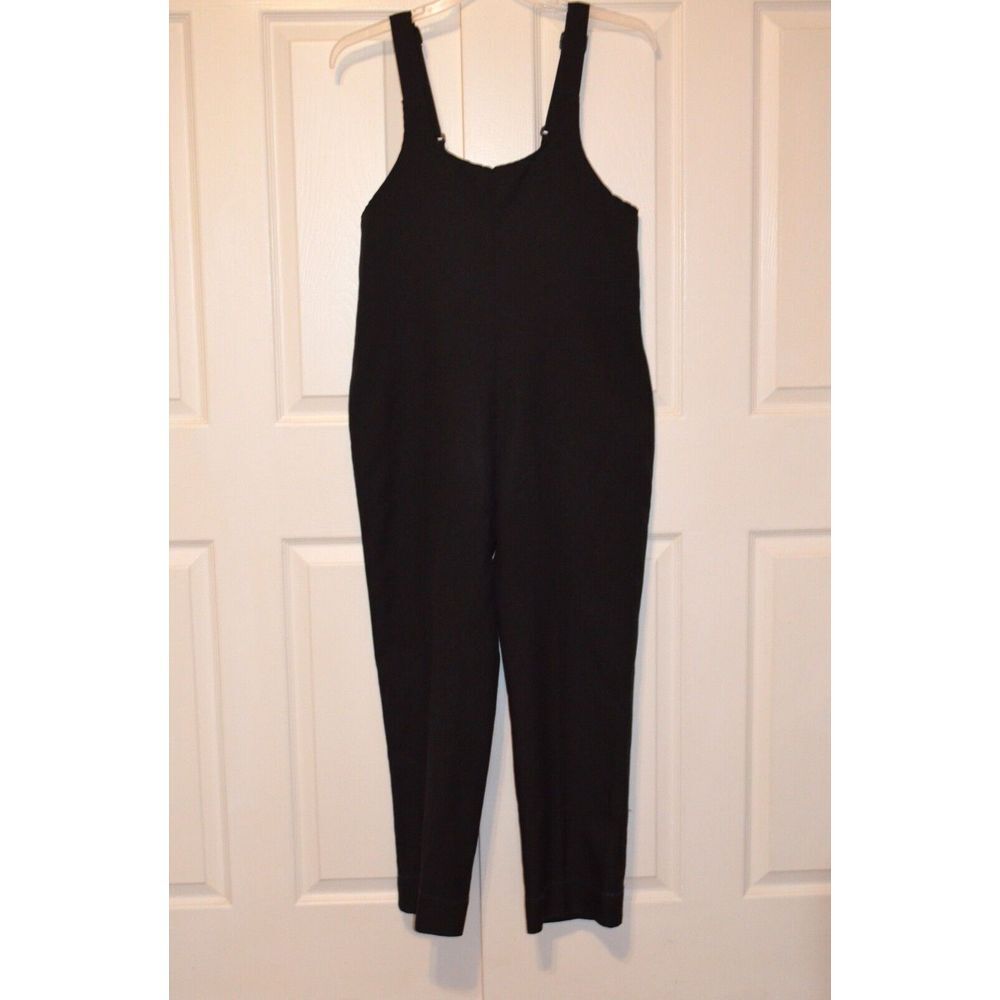 Vintage Stanbury Bib Bibber Jumper Romper One Pc Black Front Zipper Size 32‎